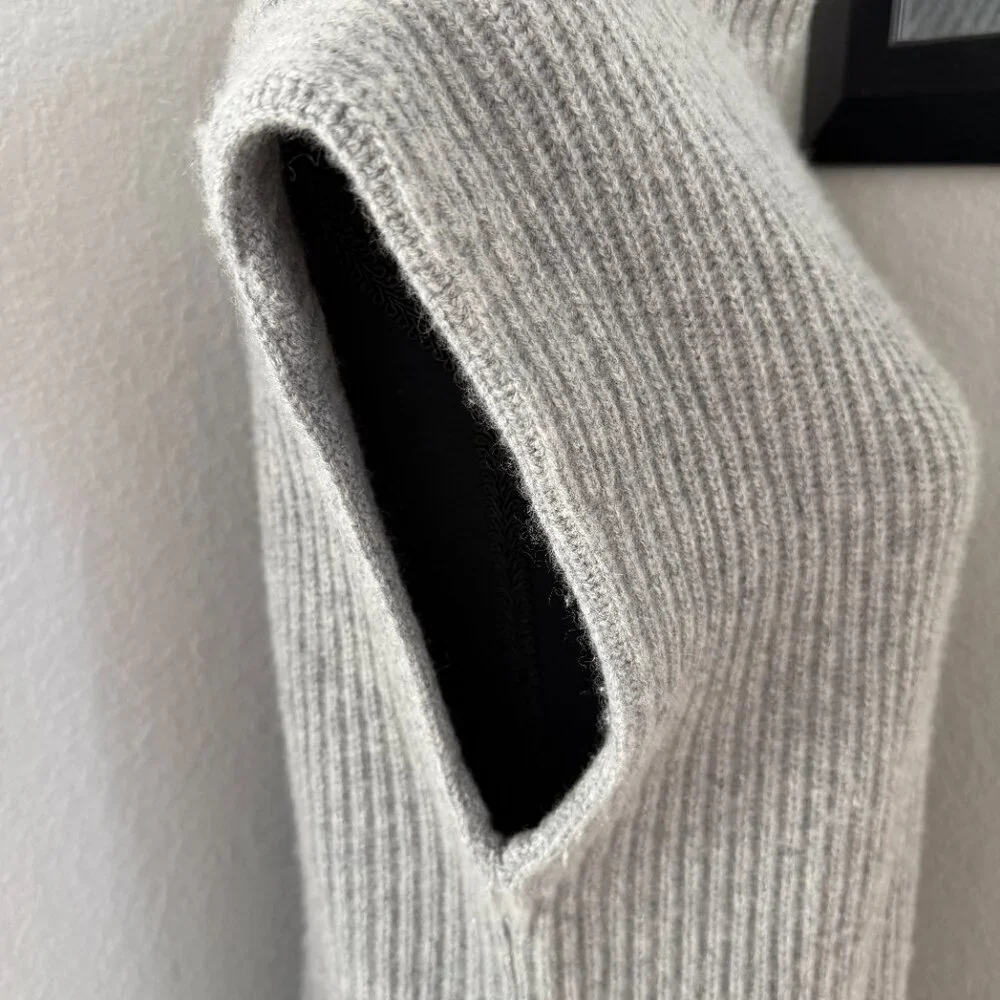 J CREW 100% Cashmere Sleeveless Turtleneck Tunic Gray XS/S